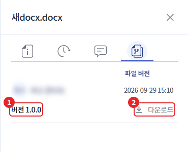 파일 버전 탭