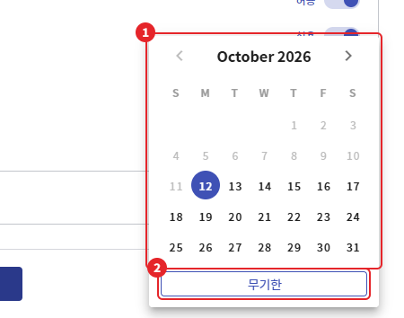 사용 기간 만료일 선택